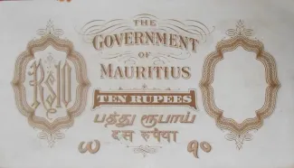 Mauritius 10 Rupees, 1937 reverse