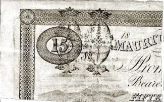 Mauritius 1 Dollar, 1842 reverse