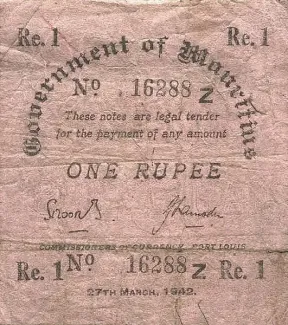 Mauritius 1 Rupee, 1942 image
