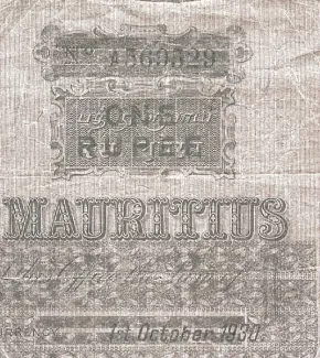 Mauritius 1 Rupee, 1942 reverse