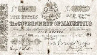 Mauritius 5 Rupees, 1902 image