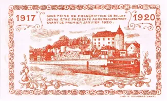 Mayenne, Department of 1 Franc, 1917 reverse
