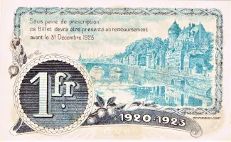 Mayenne, Department of 1 Franc, 1923 reverse