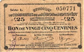 Meuse, Department of 25 Centimes, 1914-1921 obverse