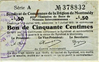 Meuse, Department of 50 Centimes, 1914-1921 obverse