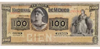 Mexican States 100 Pesos, 1885-1911                (1885-1913) obverse