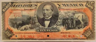 Mexican States 100 Pesos, 1889-1913                (1889-1914) obverse