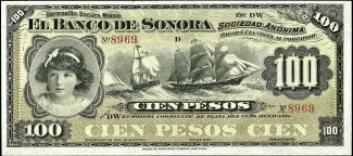 Mexican States 100 Pesos, 1911 image