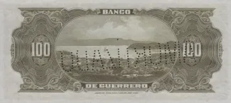 Mexican States 100 Pesos, 1906-1914 reverse