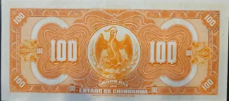 Mexican States 100 Pesos, 1913 reverse
