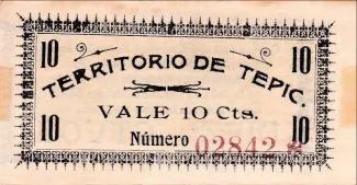 Mexican States 10 Centavos - Territory of Tepic, 1915 image
