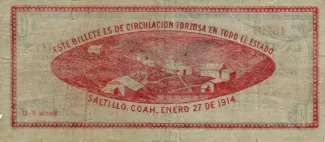 Mexican States 10 Centavos, 1914 reverse