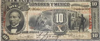 Mexican States 10 Pesos, 1889-1913 obverse