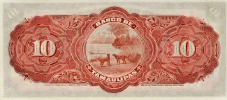 Mexican States 10 Pesos, 1902-1914 reverse