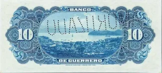 Mexican States 10 Pesos, 1906 reverse