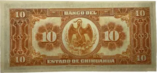 Mexican States 10 Pesos, 1913 reverse