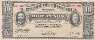 Mexican States 10 Pesos, 1914 image