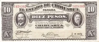 Mexican States 10 Pesos, 1915 image