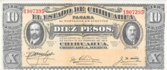 Mexican States 10 Pesos, 1915 image