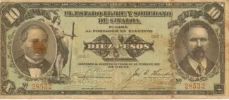Mexican States 10 Pesos, 1915 image