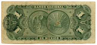 Mexican States 1 Peso, 1885-1913 reverse