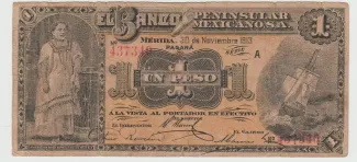 Mexican States 1 Peso, 1913 image