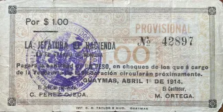Mexican States 1 Peso, 1914 image
