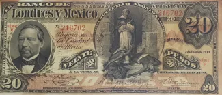 Mexican States 20 Pesos, 1889-1913 obverse