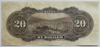 Mexican States 20 Pesos, 1902-1914 reverse