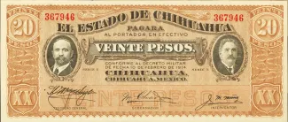Mexican States 20 Pesos, 1914 image