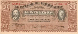 Mexican States 20 Pesos, 1915 image