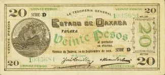 Mexican States 20 Pesos, 1915 image