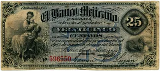 Mexican States 25 Centavos, 1878 image