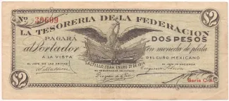 Mexican States 2 Pesos, 1914 image