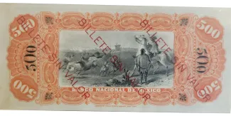 Mexican States 500 Pesos, 1885-1913 reverse