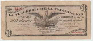 Mexican States 50 Centavos, 1914 image