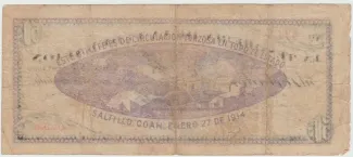 Mexican States 50 Centavos, 1914 reverse