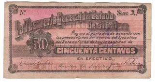 Mexican States 50 Centavos, 1914 image