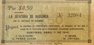Mexican States 50 Centavos, 1914 image