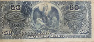Mexican States 50 Pesos, 1889-1913 reverse