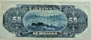 Mexican States 50 Pesos, 1902-1910                (1902-1914) reverse