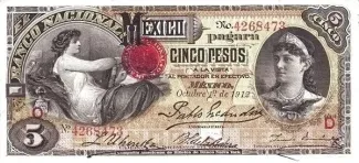 Mexican States 5 Pesos, 1888-1913 obverse