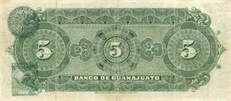 Mexican States 5 Pesos, 1900-1914 reverse