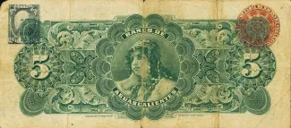 Mexican States 5 Pesos, 1902-1910 reverse