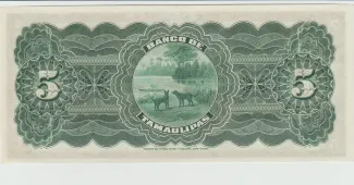 Mexican States 5 Pesos, 1902-1914 reverse