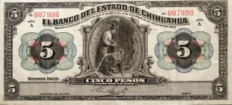 Mexican States 5 Pesos, 1913 image