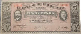 Mexican States 5 Pesos, 1914 image