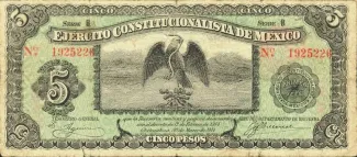 Mexican States 5 Pesos, 1914 image