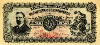 Mexican States 5 Pesos, 1915 image