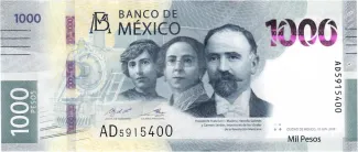 Mexico 1.000 Pesos, 2019-2023 obverse